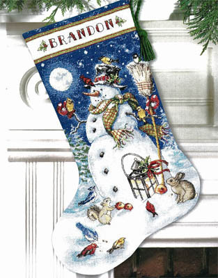 Gold Collection Snowman & Friends Stocking Counted Cross Stitch